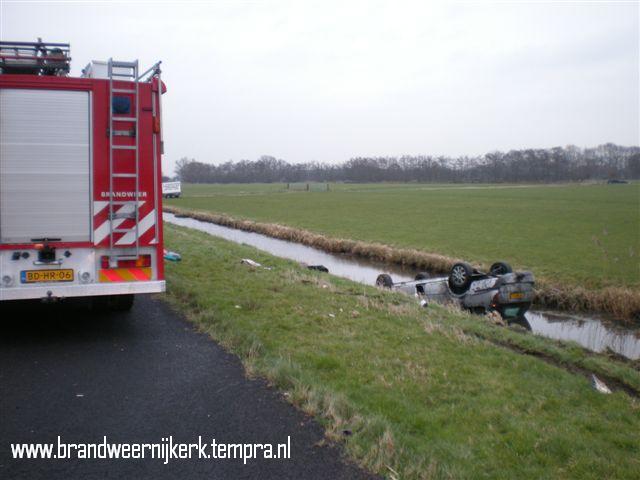 op de kop in de sloot, dat was even schrikken